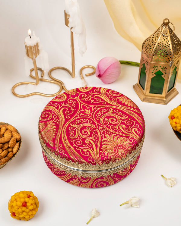 Gulzaar Paisley Brocade Ladoo Box Small image 1