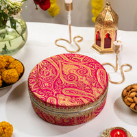 Gulzaar Paisley Flat 1kg Ladoo Box - Image 1