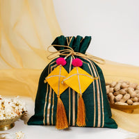 Silk Gota Work Potli with Kites (Set of 4 multi-colour) - Image 3