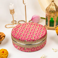 Gulzaar Brocade Ladoo Box Small - Image 1