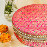 Raani Pink Meenakari Ladoo Box - Image 3