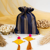 Navy Blue Gota Potli with Kites - Image 2