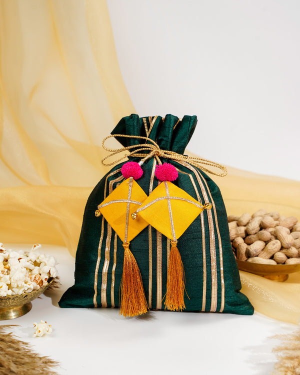 Green Gota Potli with Kites image 0