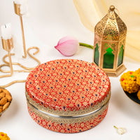 Sindoori Brocade Ladoo Box Small - Image 2