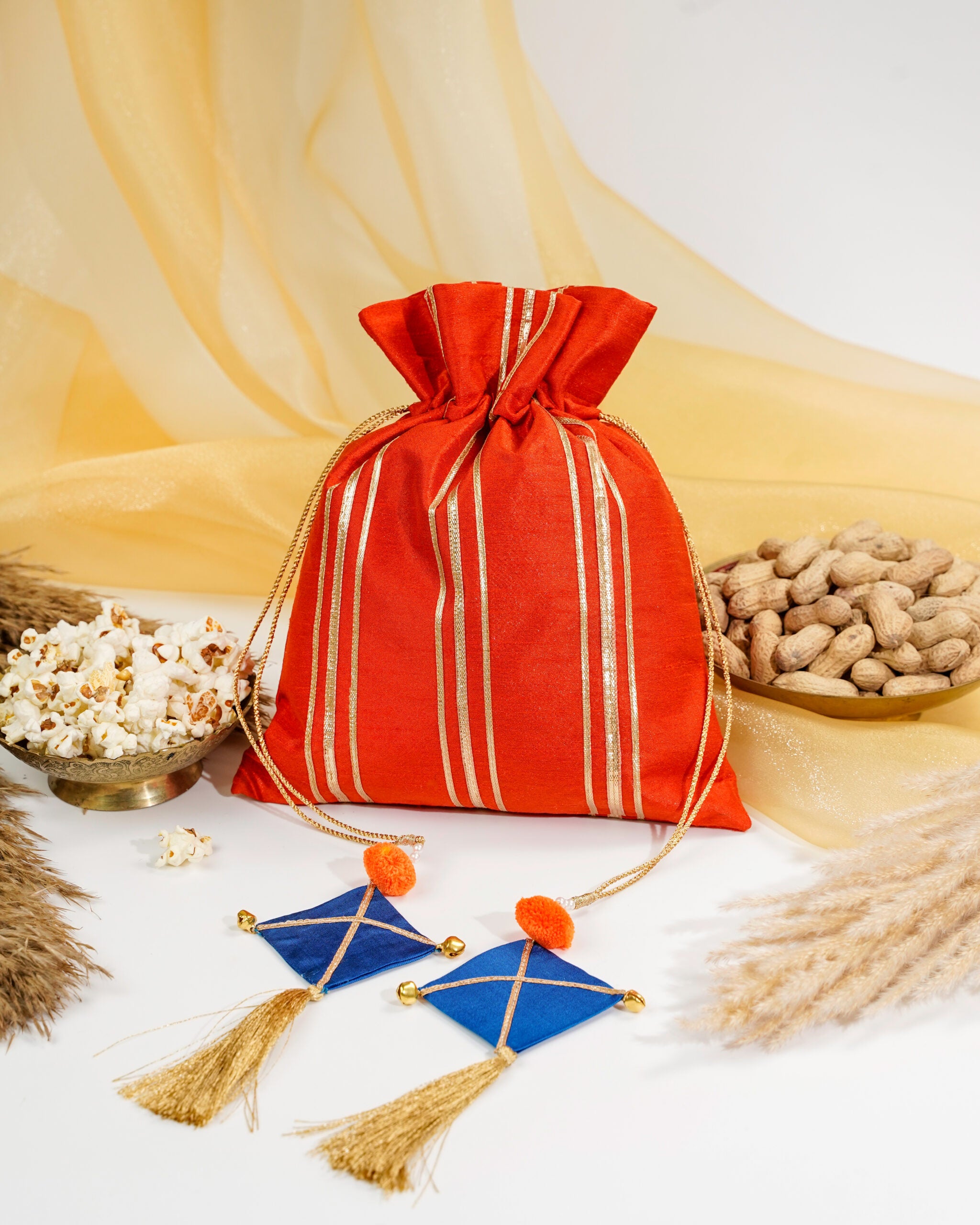 Orange Gota Potli with Kites image 1