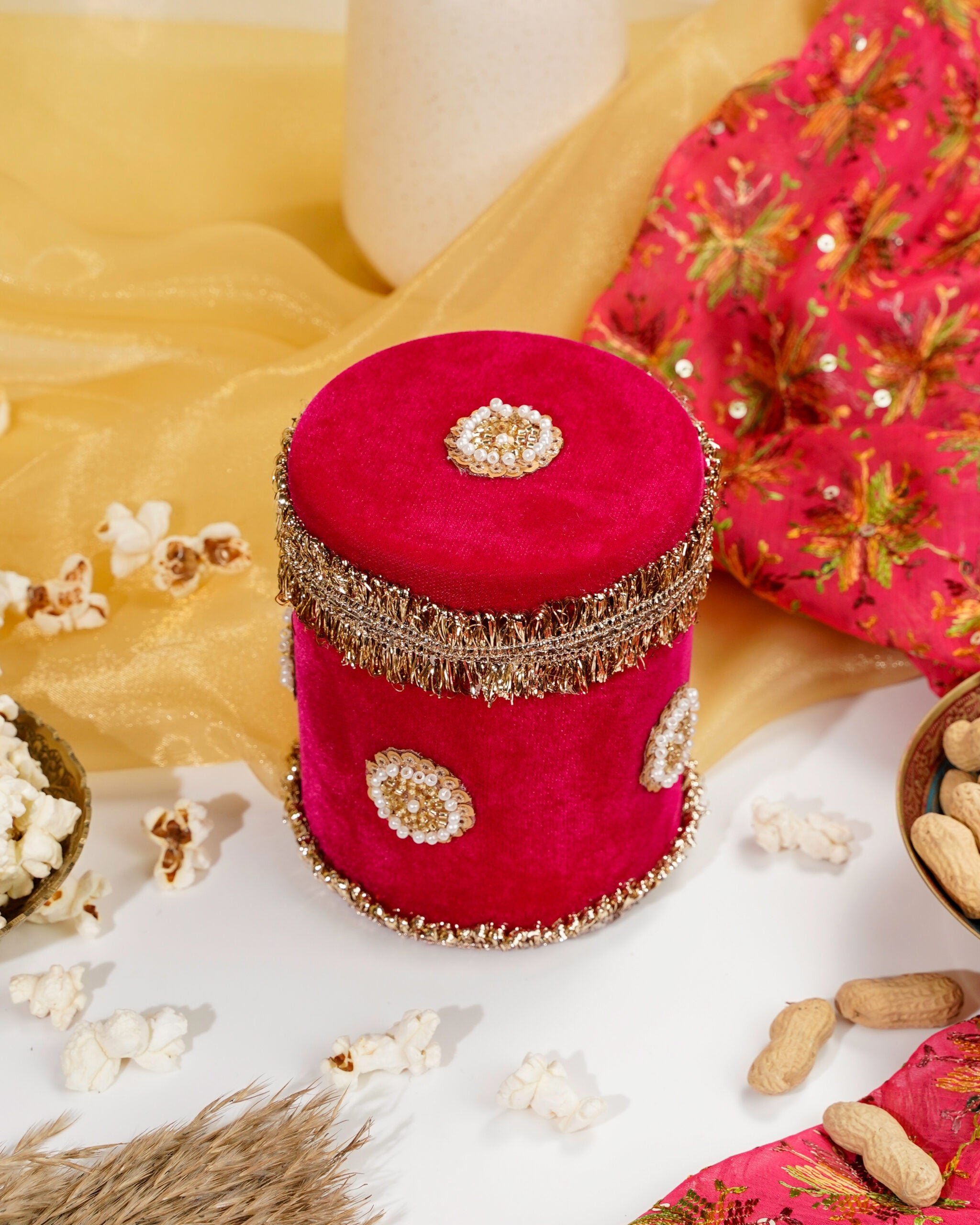 Rani Pink Small Velvet Box image 1