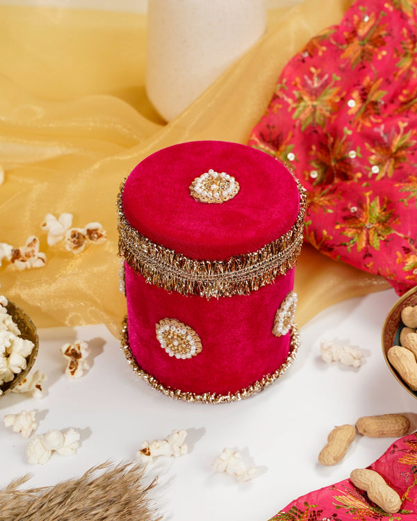 Rani Pink Small Velvet Box image 1