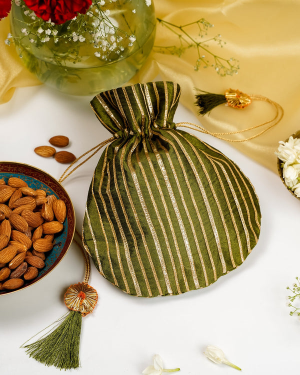 Saawan Silk & Gota Work Potli image 0