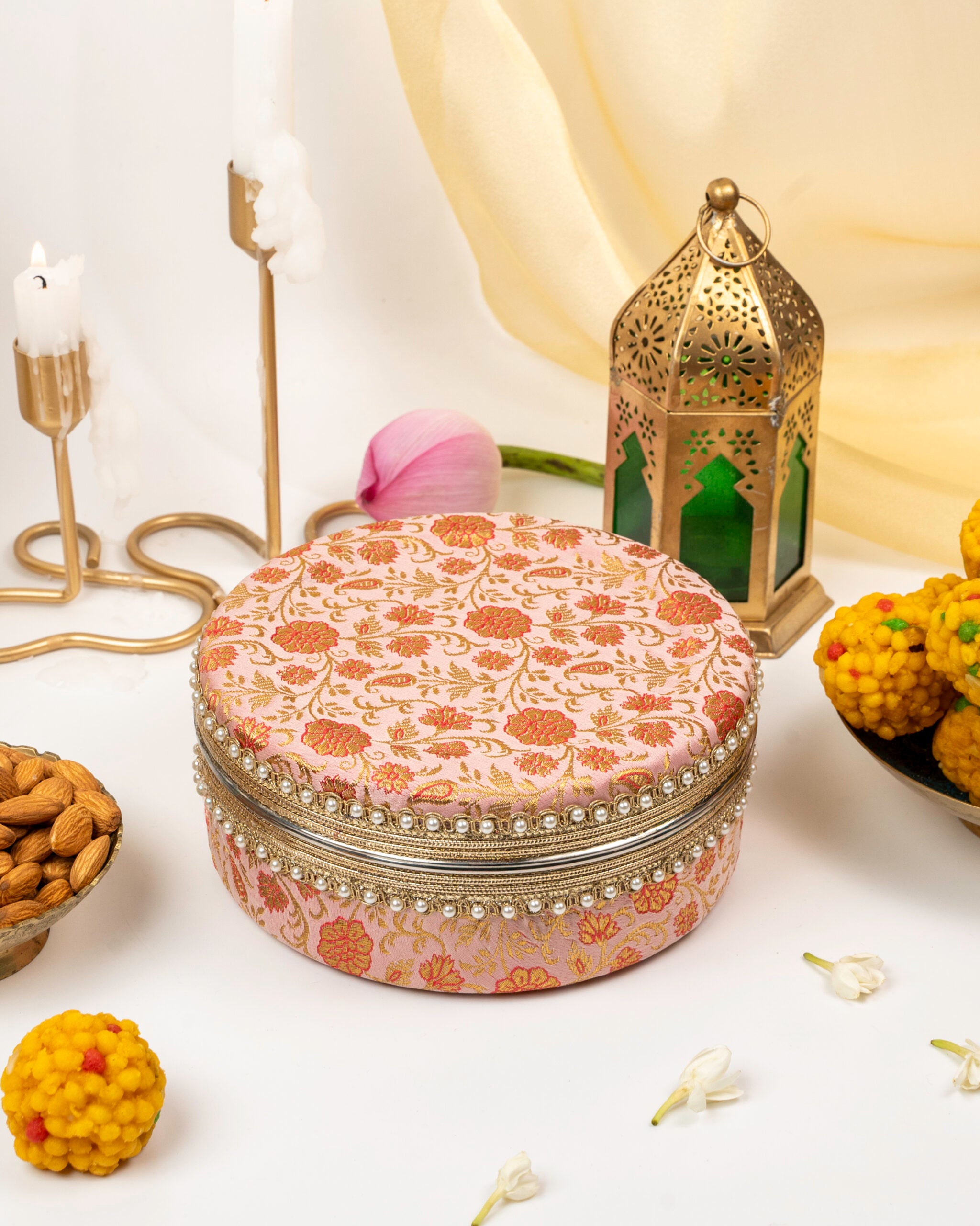 Bahaar Brocade Ladoo Box Small image 1
