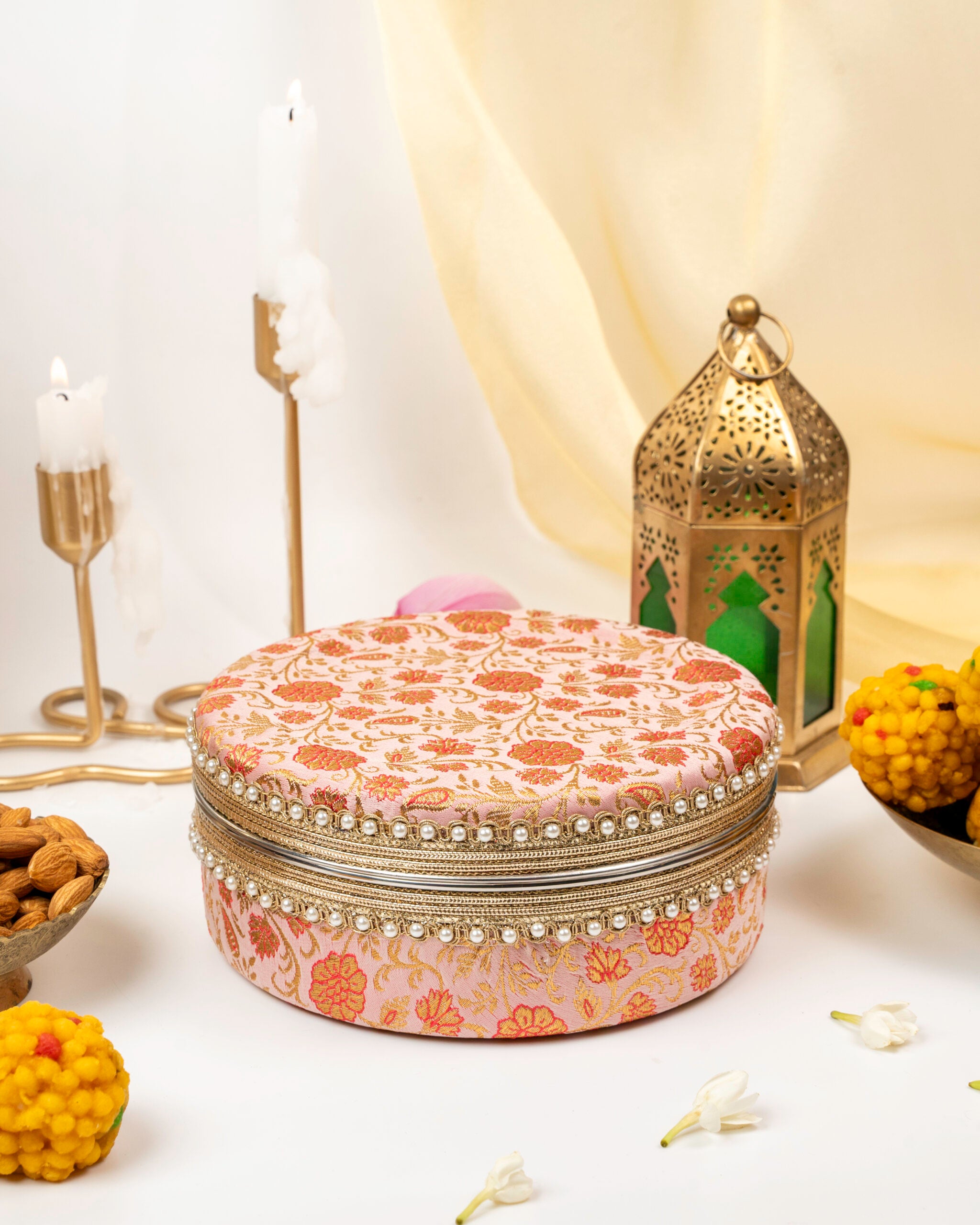 Bahaar Brocade Ladoo Box Small