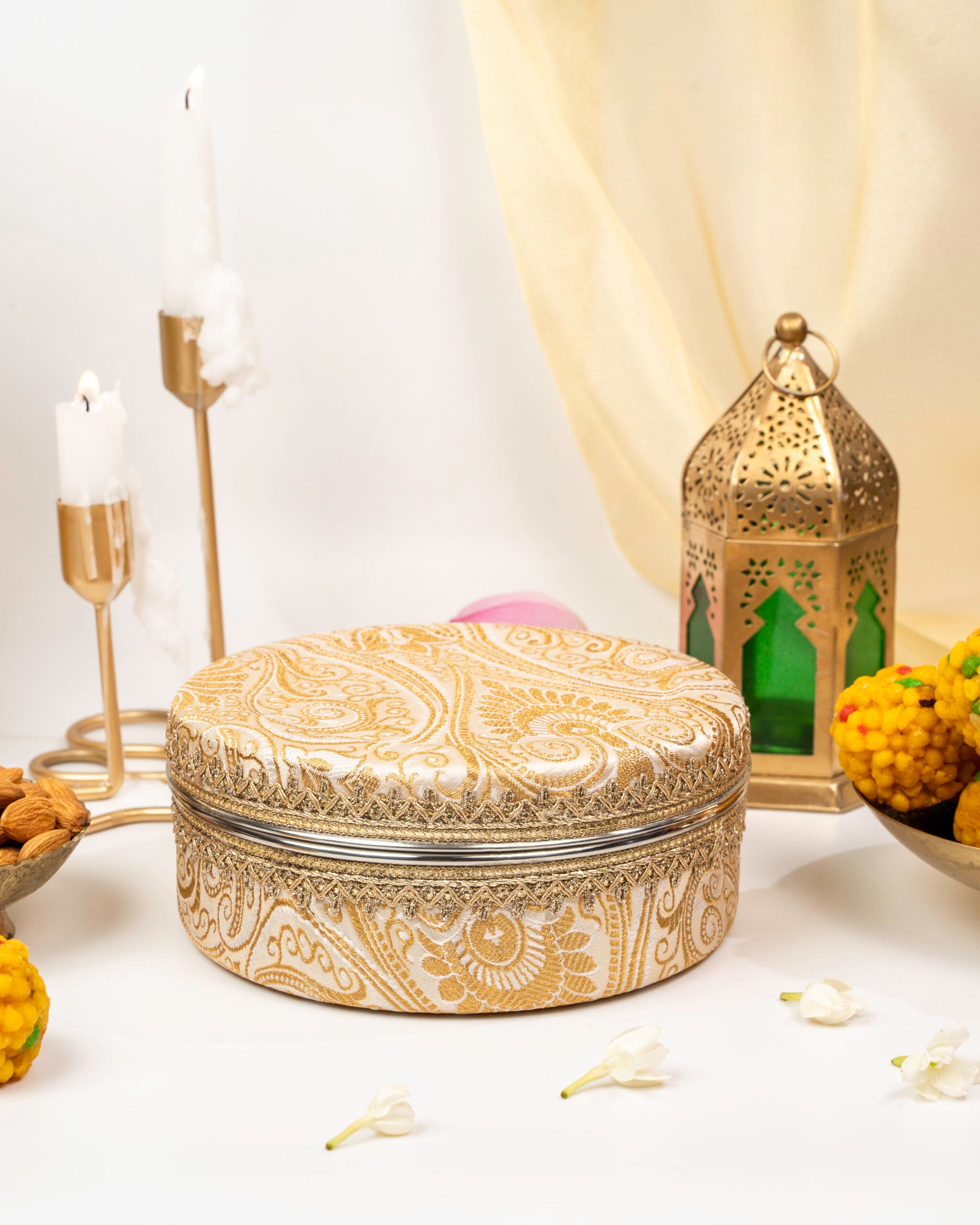 Noori Brocade Ladoo Box Small image 1