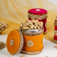 Yellow Gota Small Velvet Box - Image 1