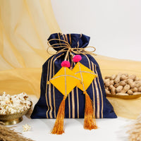 Navy Blue Gota Potli with Kites - Image 1