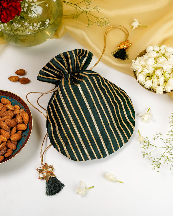 Baagh Silk & Gota Work Potli image 0