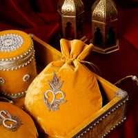 Basant Yellow Velvet Gift Set - Image 5