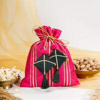 Rani Pink Gota Potli with Kites - Image 1