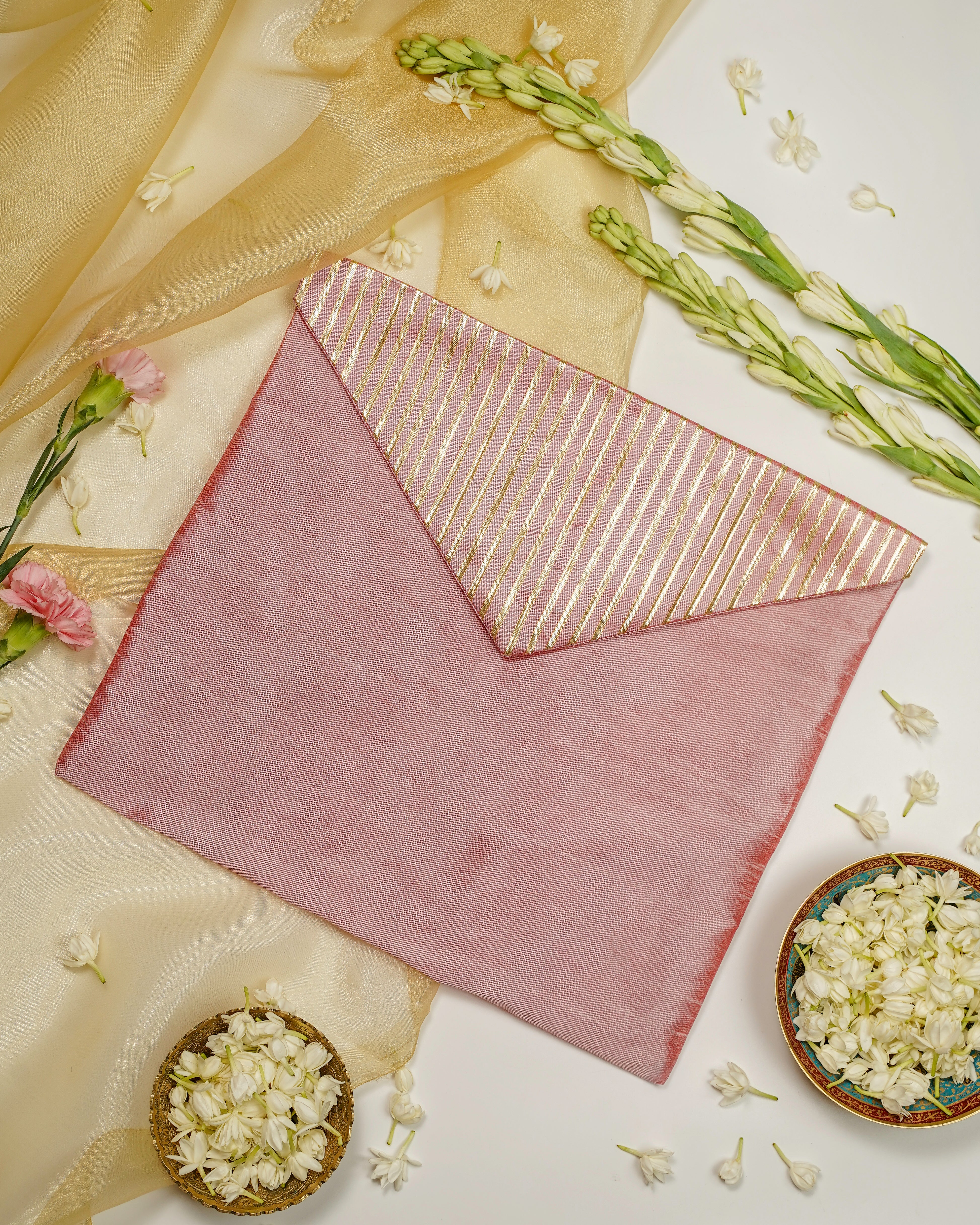 Bahaar Silk, Full Gota work, Trousseau Bag