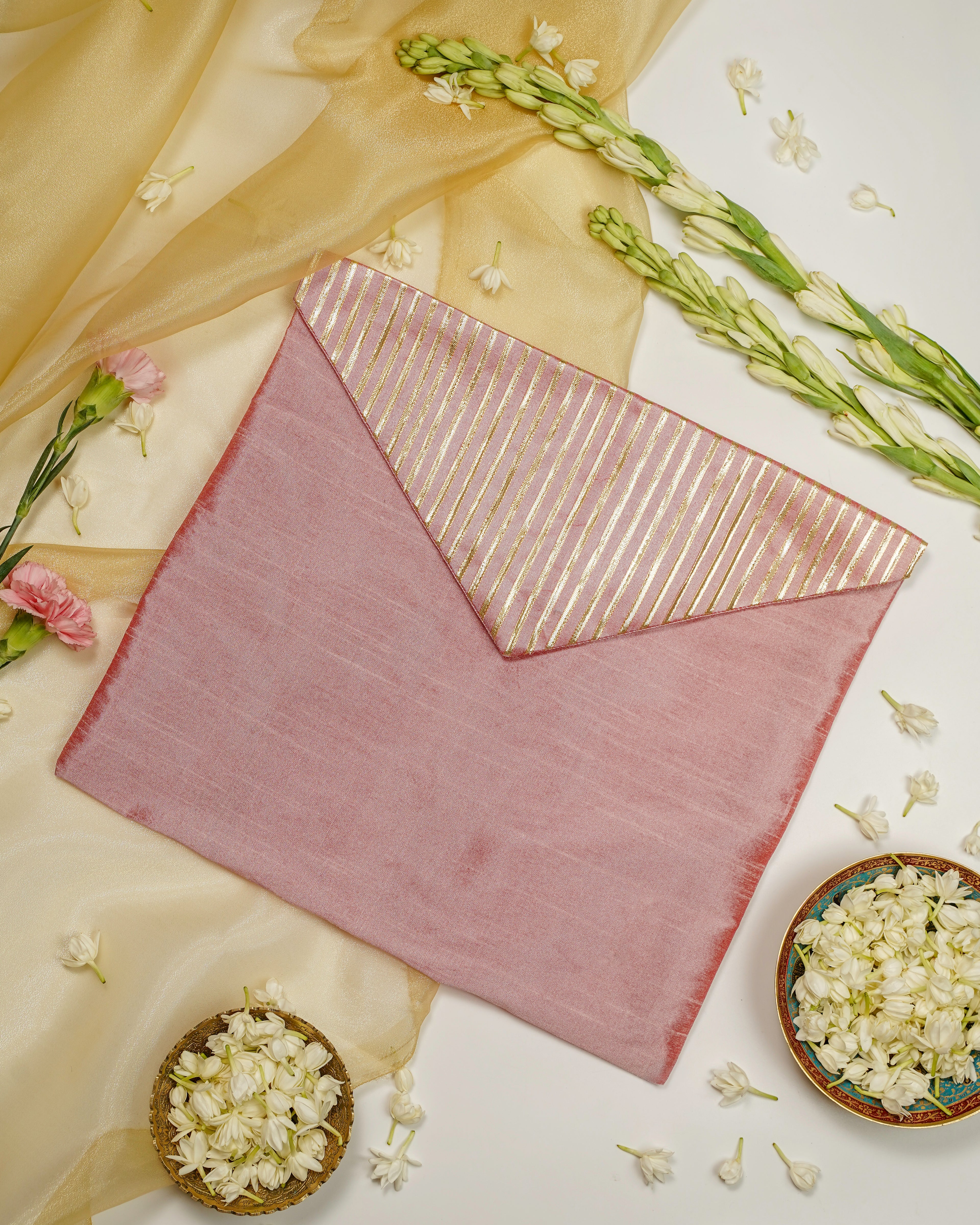 Bahaar Silk, Full Gota work, Trousseau Bag