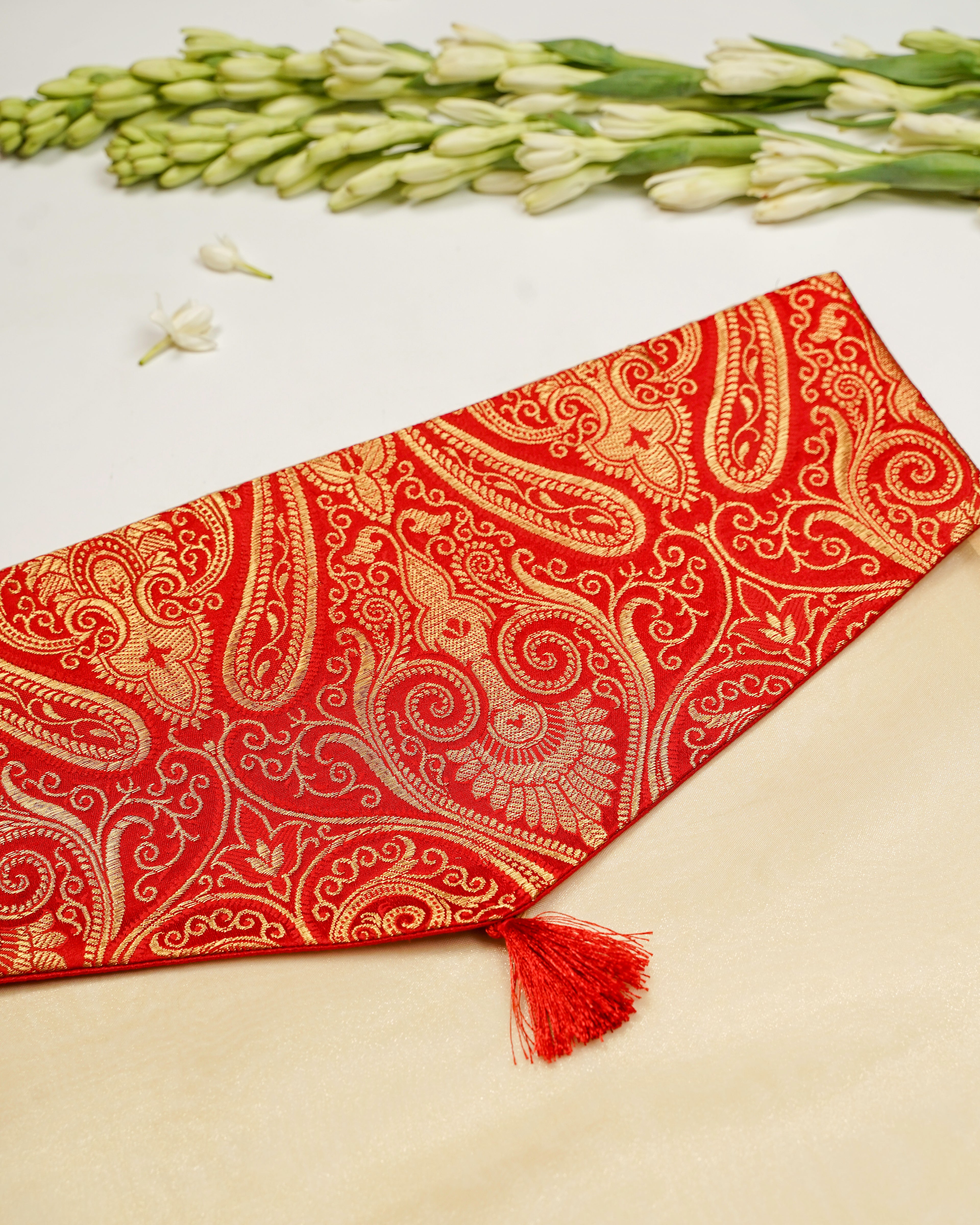 Sindoori Brocade Silk & Organza Trousseau Bag