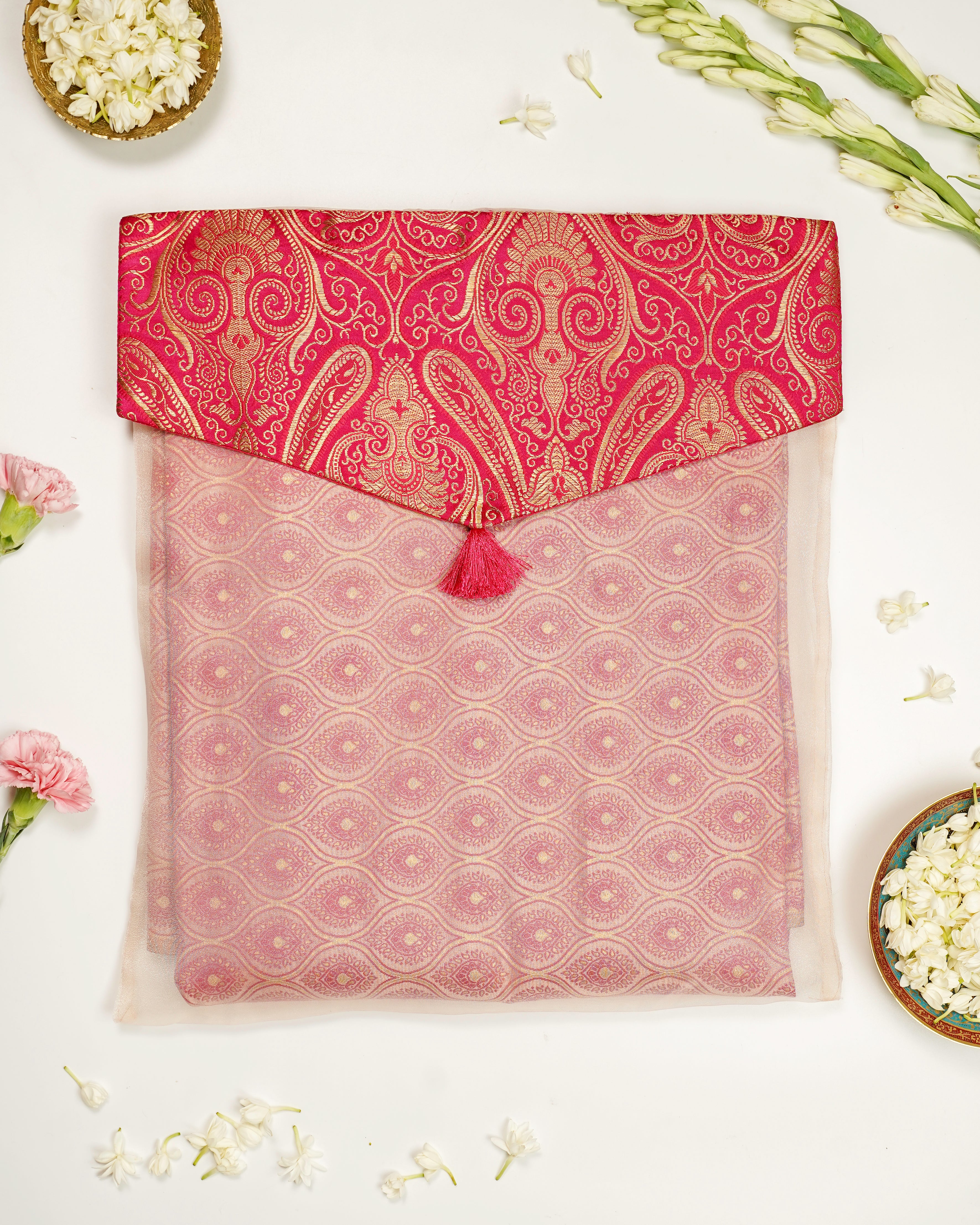 Gulzaar Brocade Silk & Organza Trousseau Bag