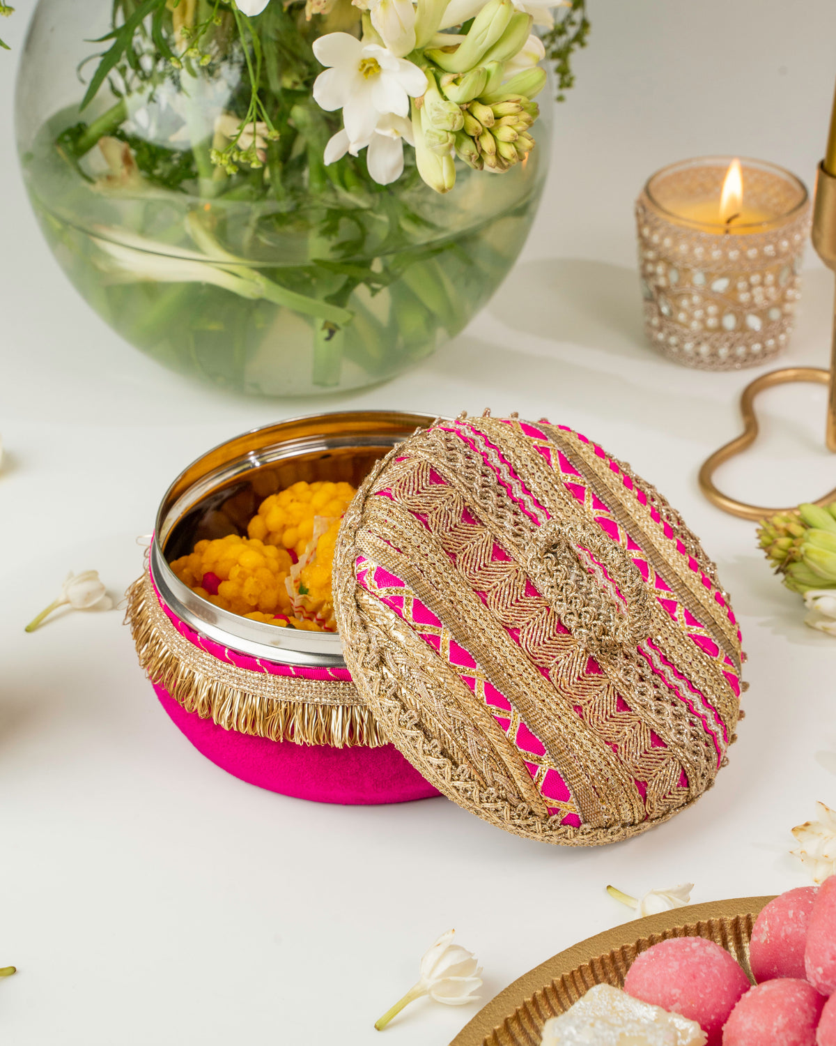 Zareen Magenta Mini Ladoo Box