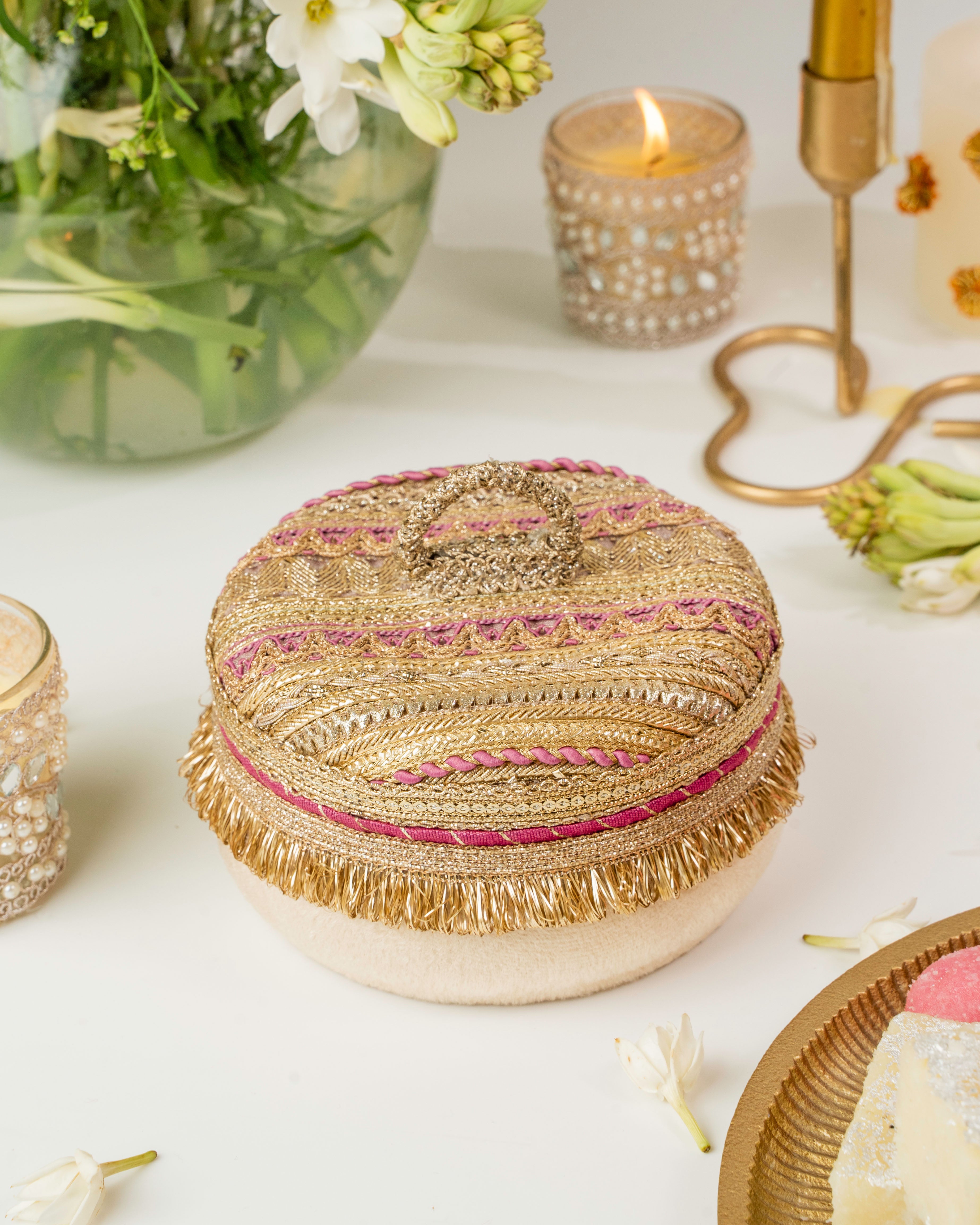Zareen Pink Mini Ladoo Box