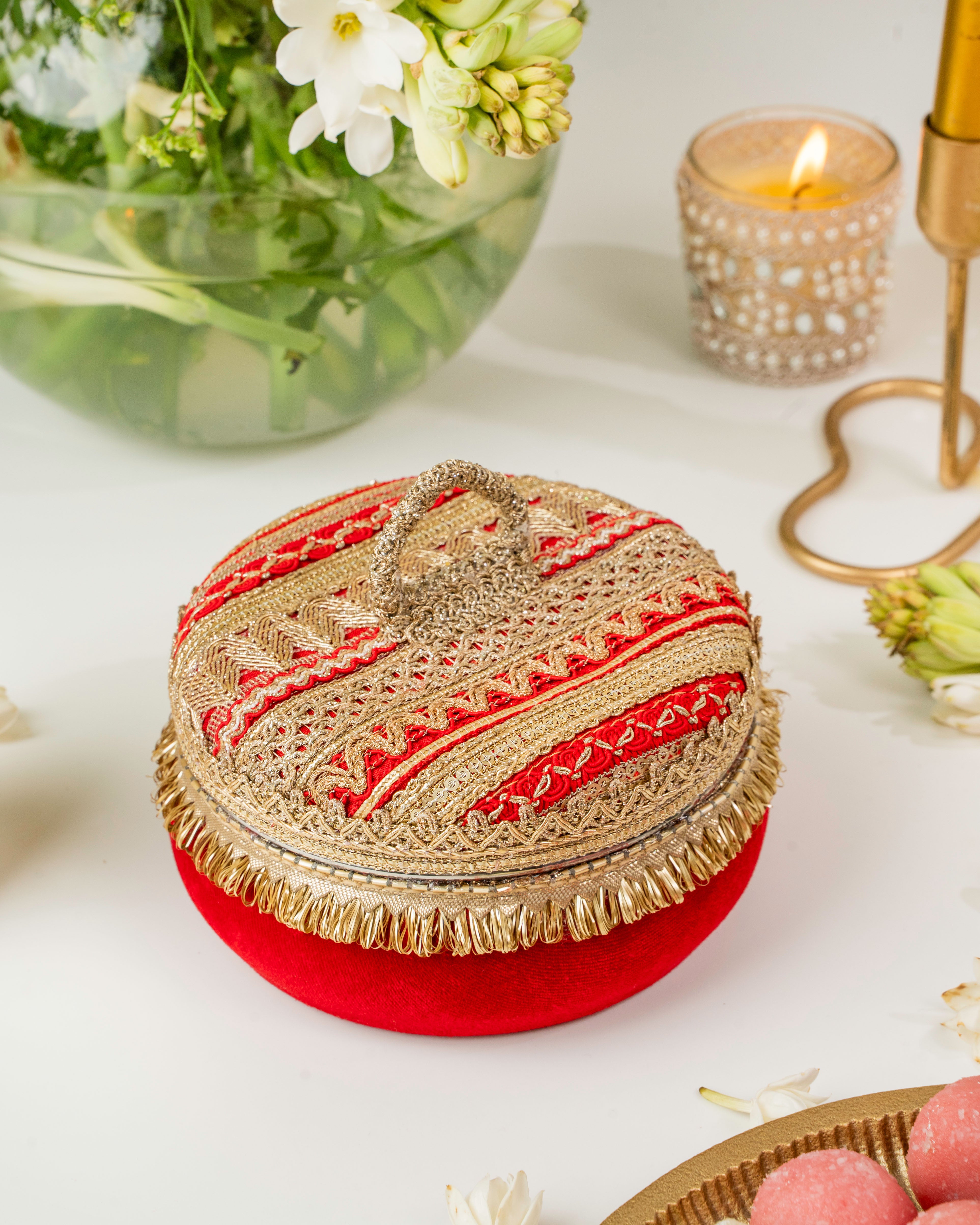 Zareen Red Mini Ladoo Box