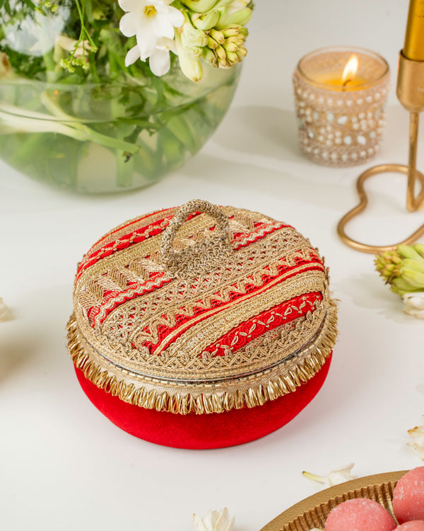Zareen Red Mini Ladoo Box