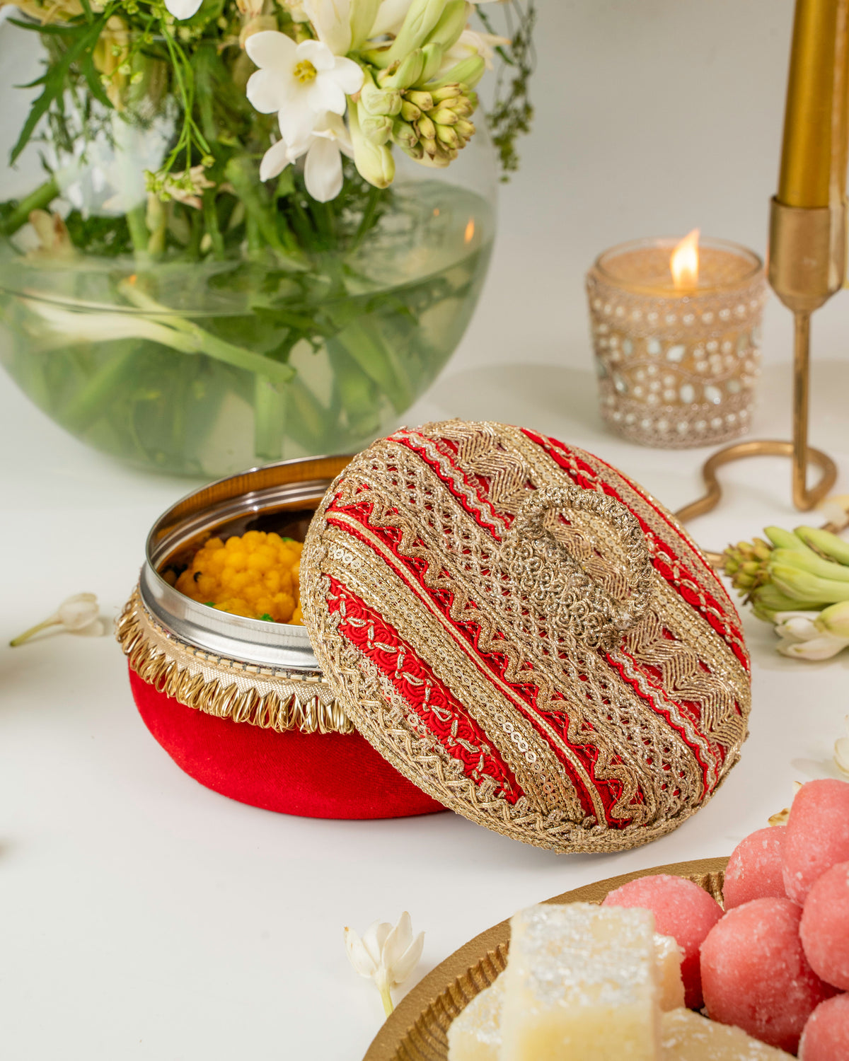 Zareen Red Mini Ladoo Box