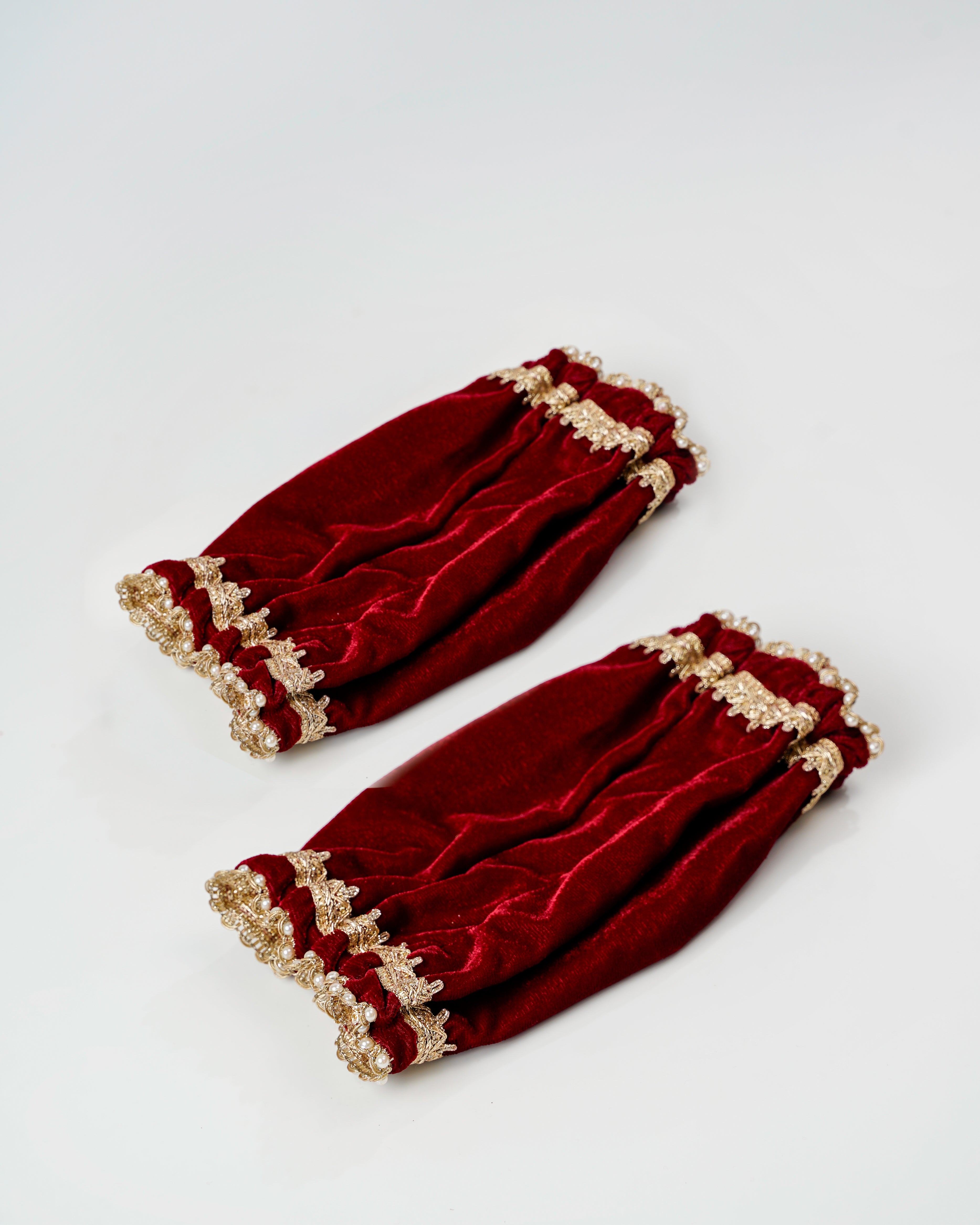 Maroon Velvet Chura Cover (Pair of 2)