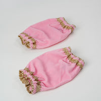 Pastel Pink Velvet Chura Cover (Pair of 2) - Image 1