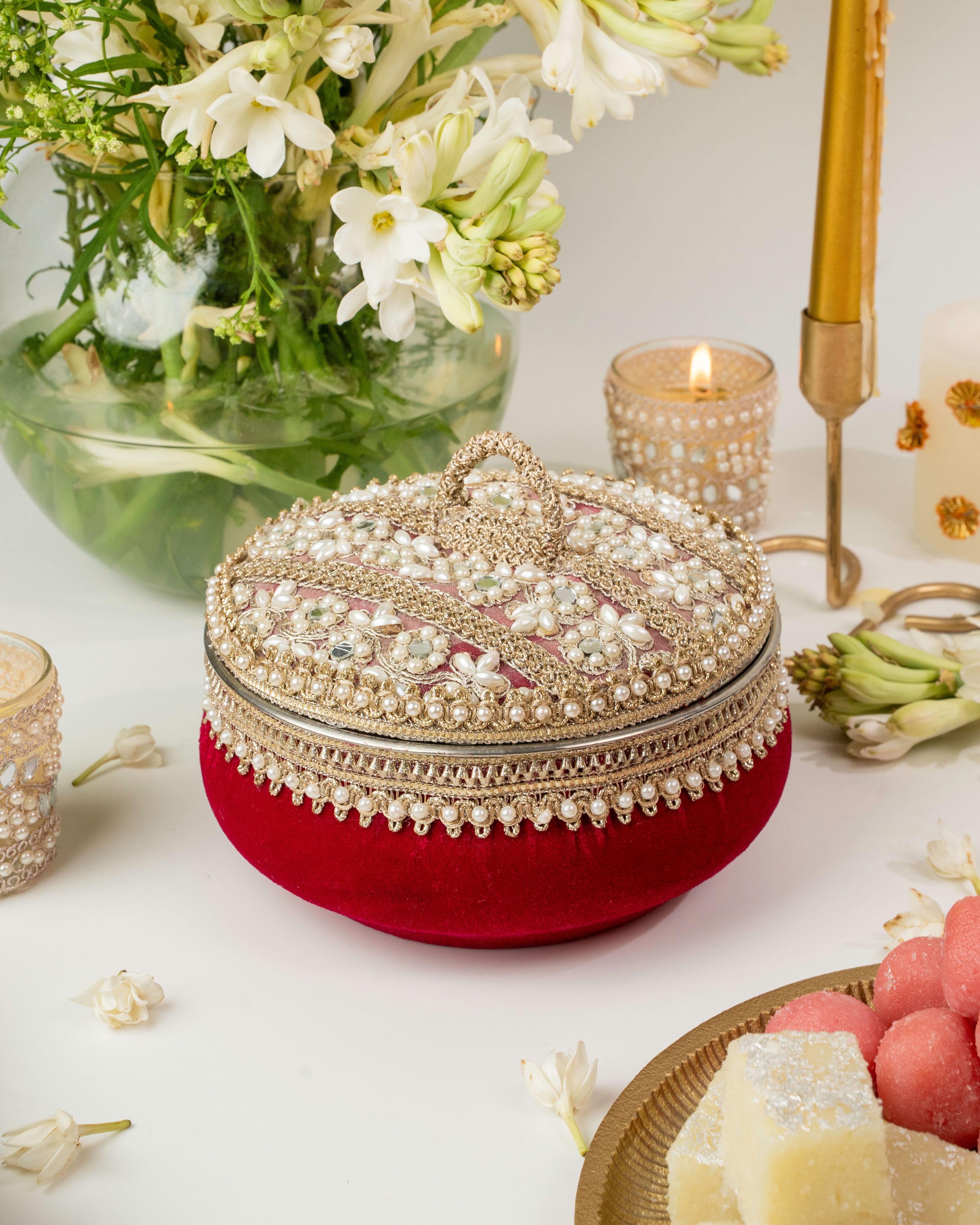 Saanjh Red Ladoo Box