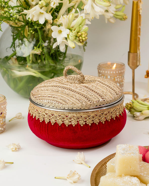 Zareen Red Large Ladoo Box