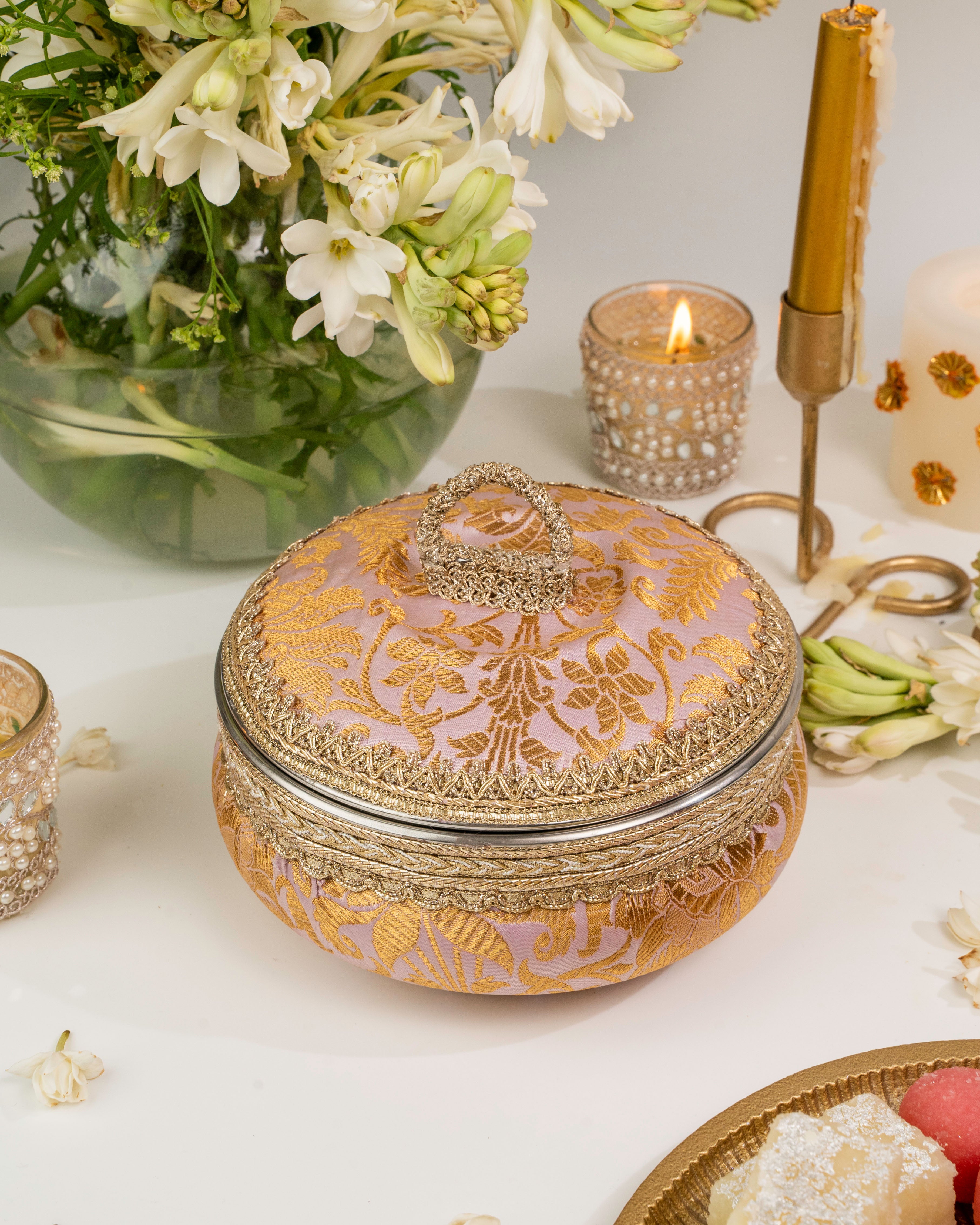Lavender Brocade Ladoo box