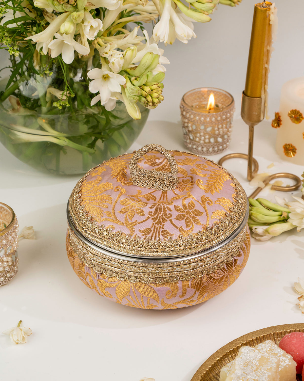 Lavender Brocade Ladoo box