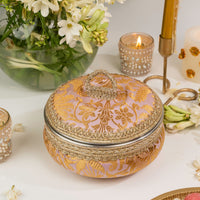 Lavender Brocade Ladoo box - Image 1
