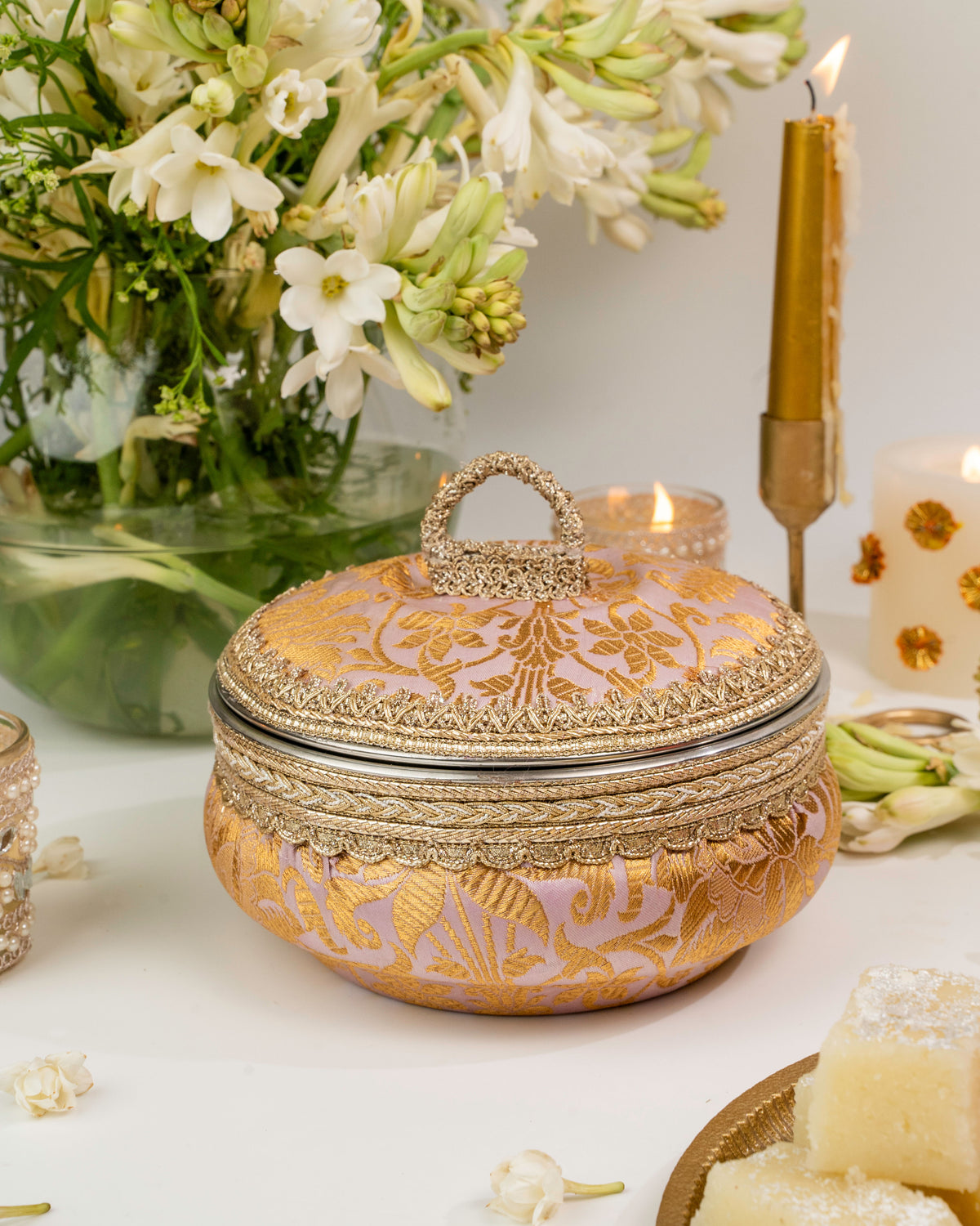 Lavender Brocade Ladoo box