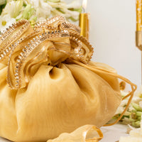 Gold Gota Organza Potli - Image 2