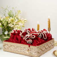 Saanjh Red Potli Gift Set - Image 2
