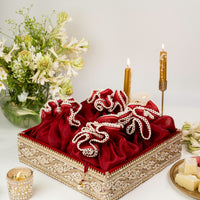 Saanjh Red Potli Gift Set - Image 1