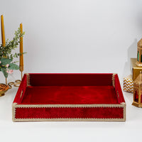 Red Velvet Tray with Cover (Large) - Image 2