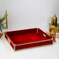 Red Velvet Tray with Cover (Large) - Image 4