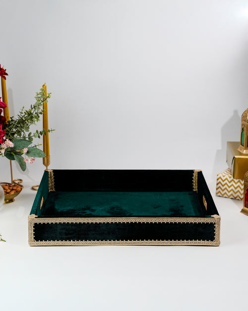 Baagh Velvet Tray with Cover (Large)