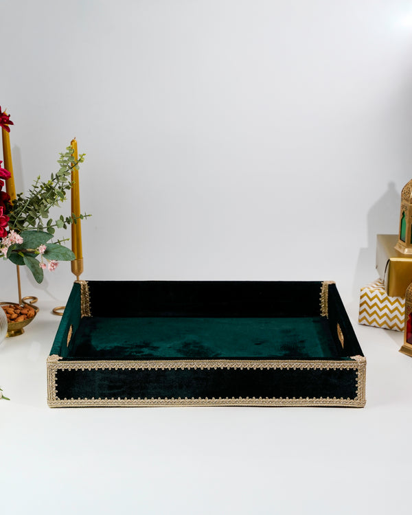 Baagh Velvet Tray with Cover (Large)