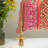 Naaz Orange & Pink Potli Bag - Image 2