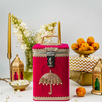 Raani Pink Velvet Bhaaji Box - Image 1