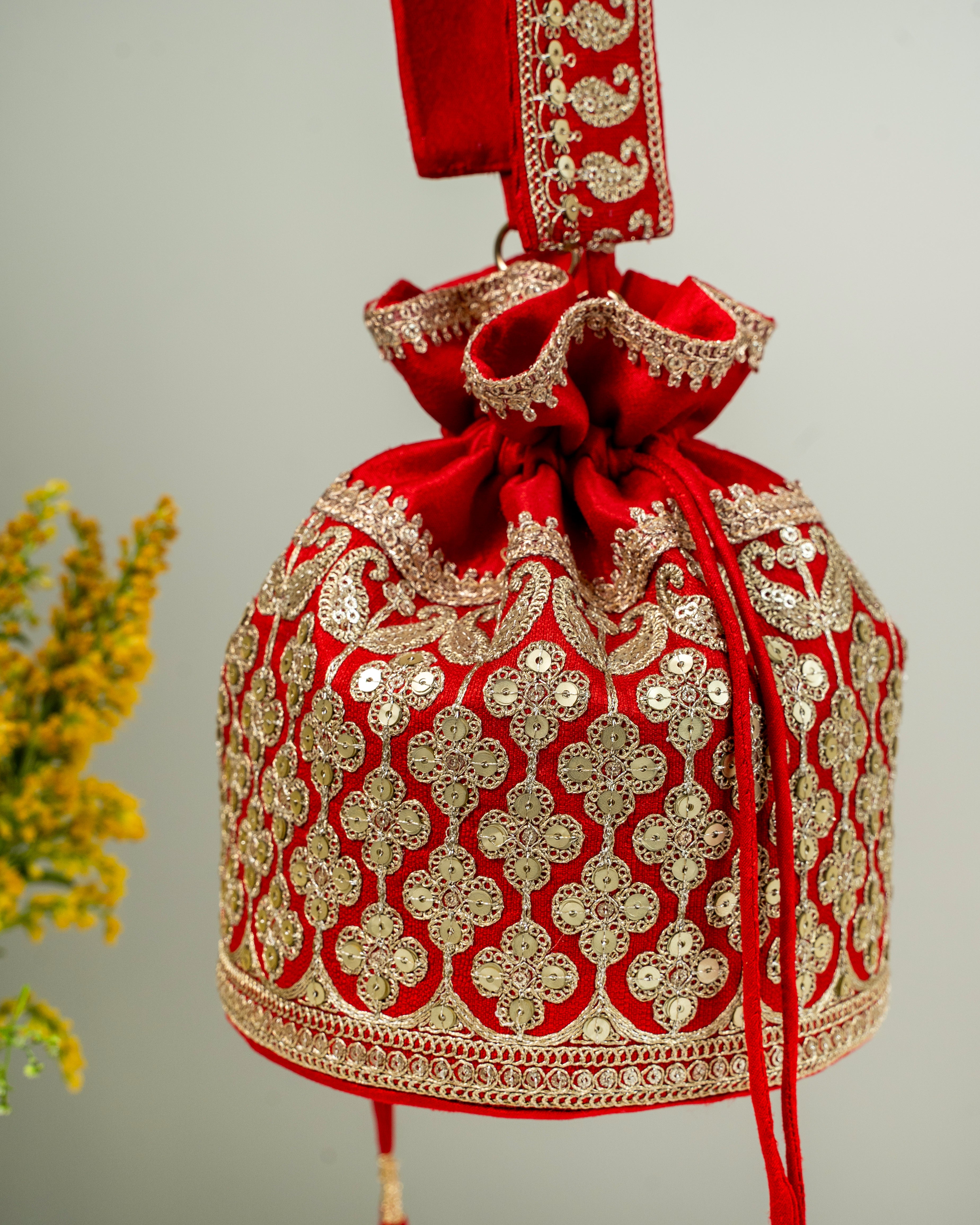 Sada Red Potli Bag