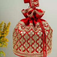 Sada Red Potli Bag - Image 1