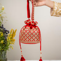 Sada Red Potli Bag - Image 3
