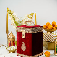 Maroon Velvet Bhaaji Box - Image 2
